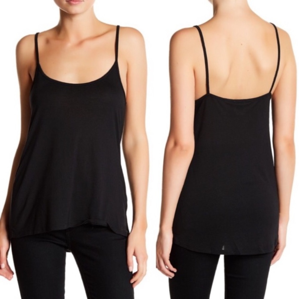 {Haute Hippie} Medium Black Spaghetti Strap Tank Top Cami